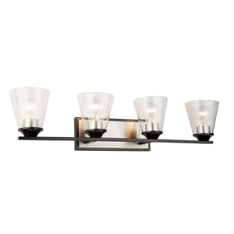 WHEATON luminaire mural noir et nickel brossé AC11144NB | Luminaire Plus.ca