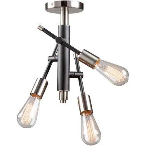 TRURO luminaire noir et nickel brossé AC11251NB | Luminaire Plus.ca