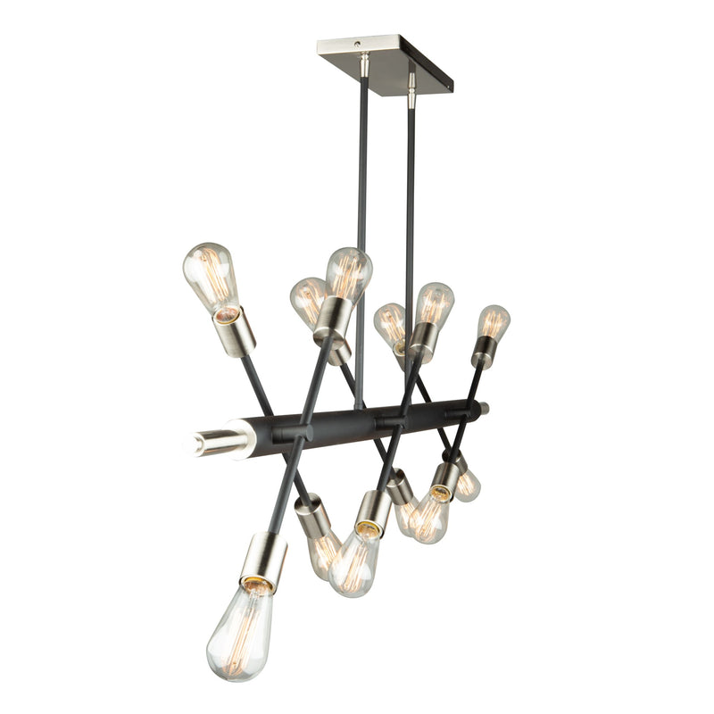 TRURO luminaire suspendu noir et nickel brossé AC11257NB | Luminaire Plus.ca