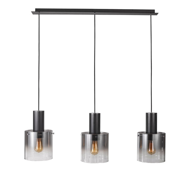 HENLEY luminaire suspendu noir et verre fumé AC11522SM | Luminaire Plus.ca