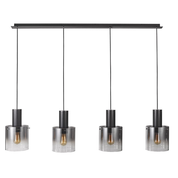 HENLEY luminaire suspendu noir et verre fumé AC11526SM| Luminaire Plus.ca