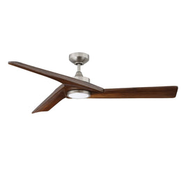 VORION ventilateur nickel brossé et effet bois AC21952-SN | Luminaire Plus.ca