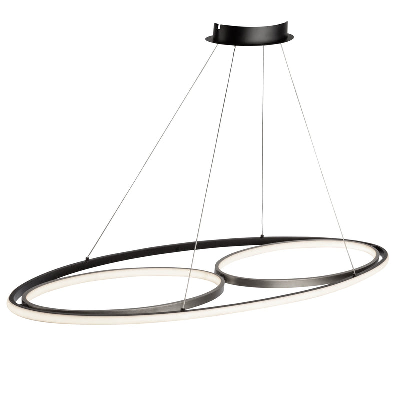 GEMINI luminaire suspendu noir et nickel brossé AC6670NB | Luminaire Plus.ca