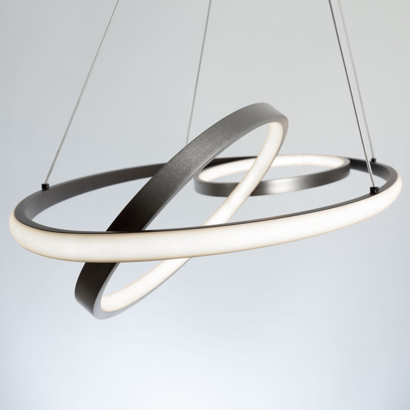 GEMINI luminaire suspendu noir et nickel brossé AC6670NB | Luminaire Plus.ca