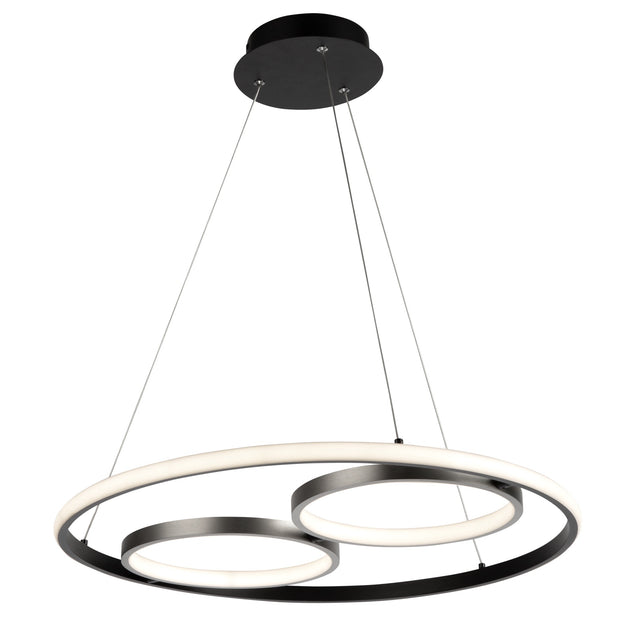 GEMINI luminaire suspendu noir et nickel brossé AC6671NB | Luminaire Plus.ca