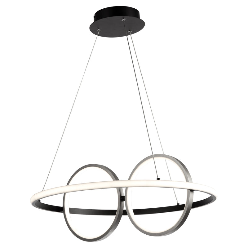GEMINI luminaire suspendu noir et nickel brossé AC6671NB | Luminaire Plus.ca