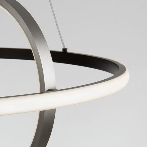 GEMINI luminaire suspendu noir et nickel brossé AC6671NB