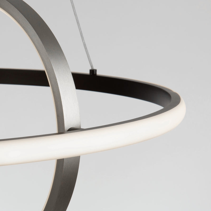 GEMINI luminaire suspendu noir et nickel brossé AC6671NB | Luminaire Plus.ca