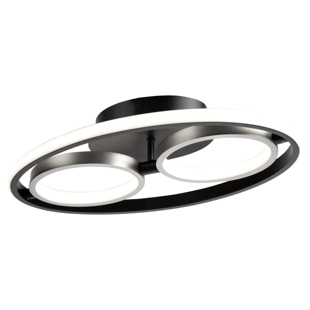 GEMINI luminaire plafonnier noir et nickel brossé AC6672NB | Luminaire Plus.ca