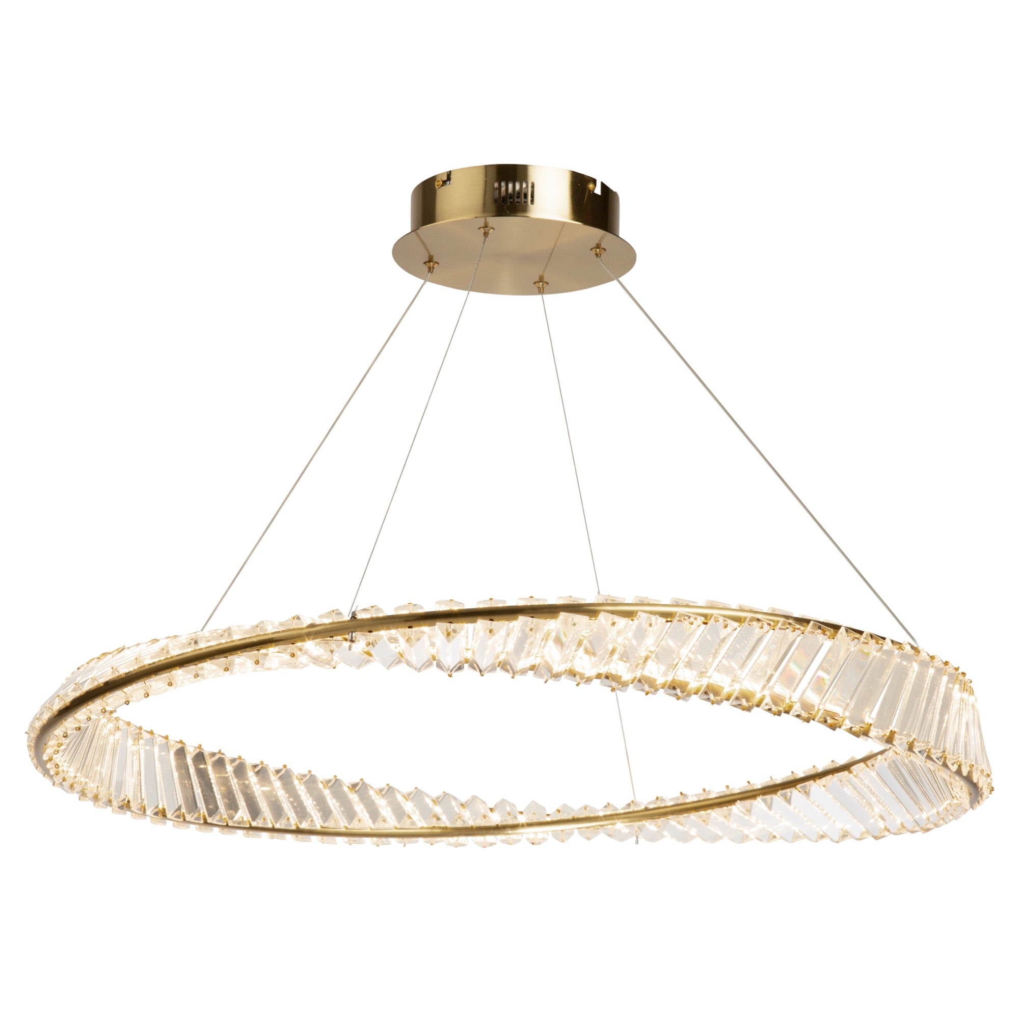 STELLA luminaire suspendu doré et cristal AC6721BB | Luminaire Plus.ca