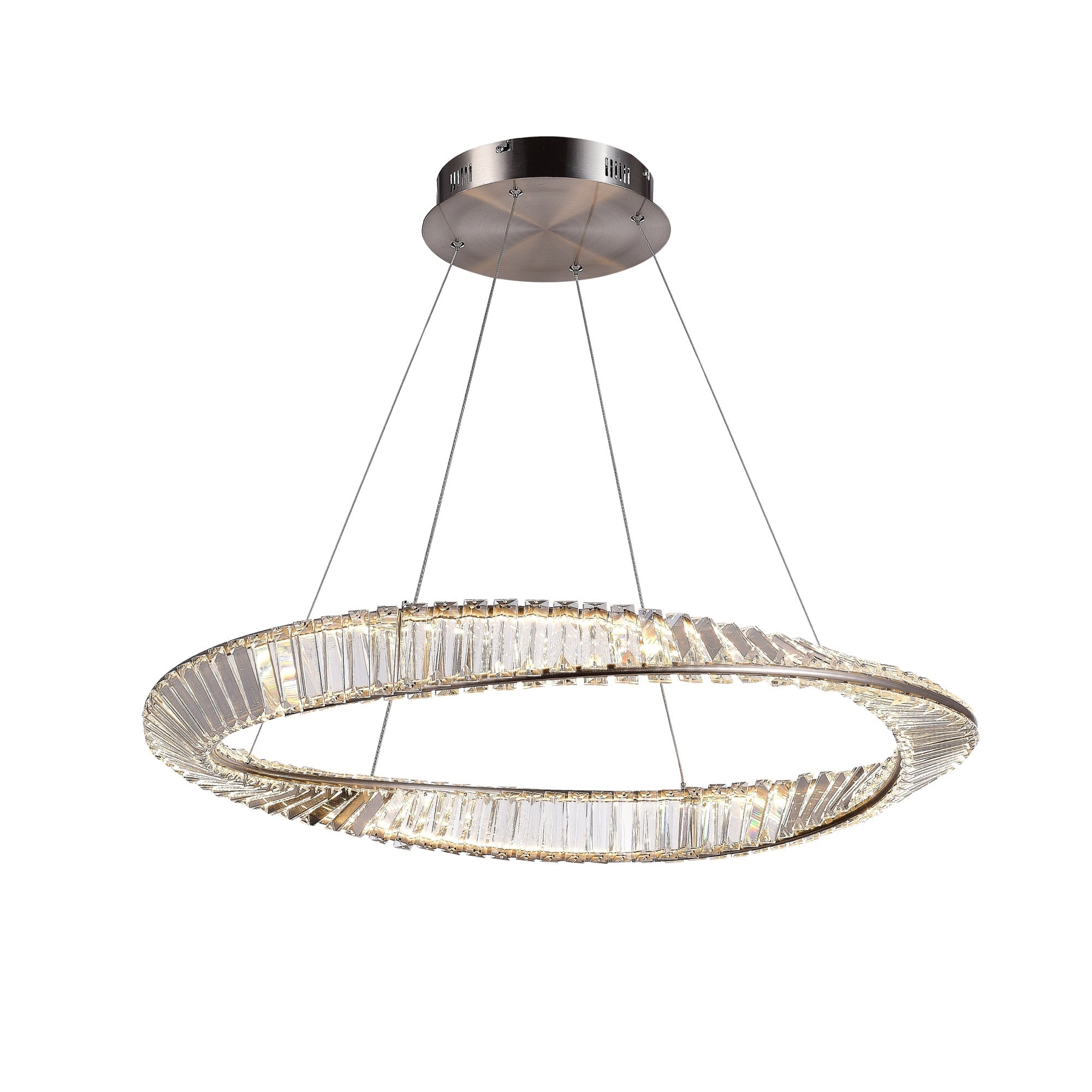 STELLA luminaire nickel brossé et cristal AC6721SN | Luminaire Plus.ca