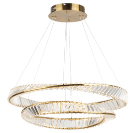 STELLA luminaire suspendu doré et cristal AC6723BB | Luminaire Plus.ca
