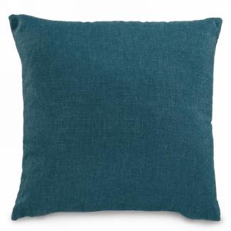 COUSSIN bleu sarcelle effet lin 17 x 17 DQ1126 | Luminaire Plus.ca