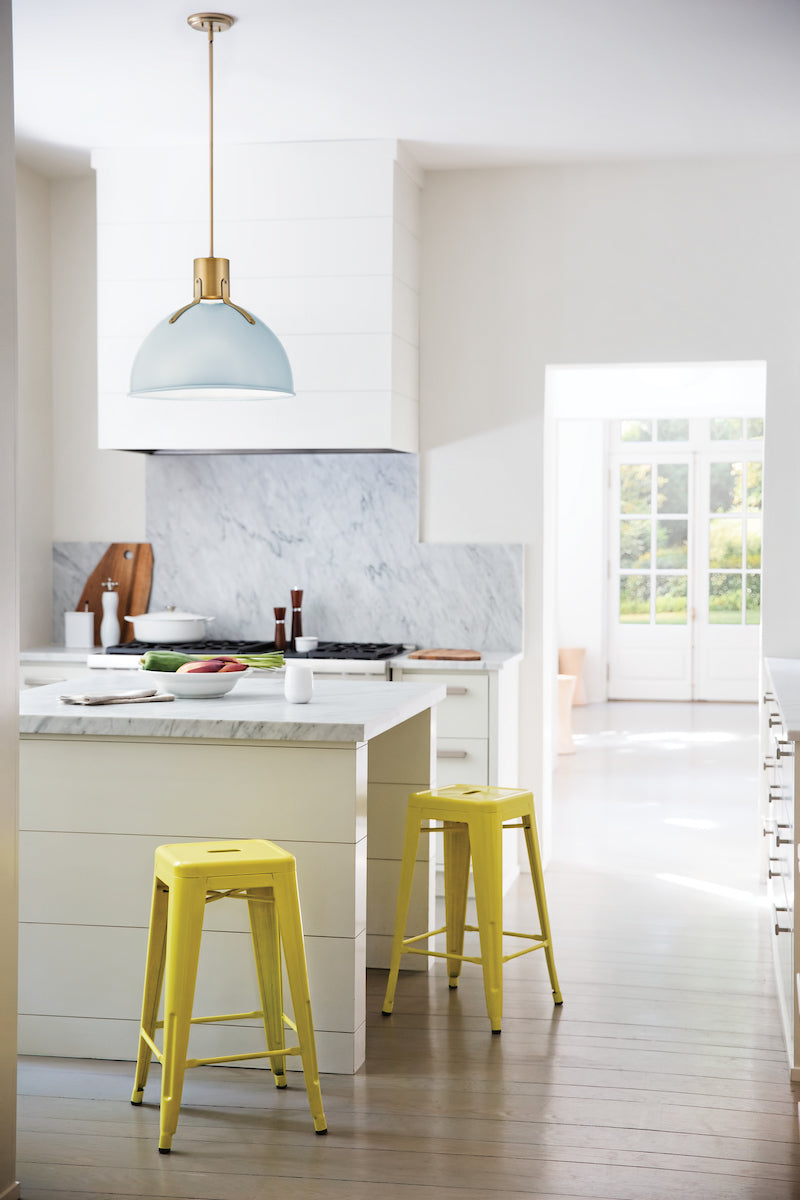 ARGO luminaire suspendu bleu pâle et doré 3487PBL