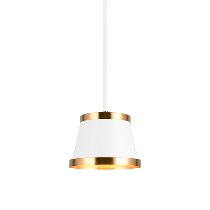 CASKE luminaire suspendu blanc et doré C62901WHAG | Luminaire Plus.ca