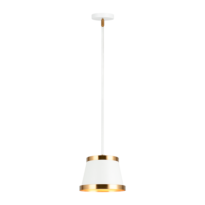 CASKE luminaire suspendu blanc et doré C62901WHAG | Luminaire Plus.ca