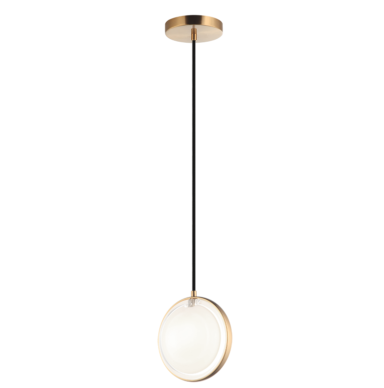 CHATOYANT luminaire suspendu doré et verre blanc C71501AG | Luminaire Plus.ca