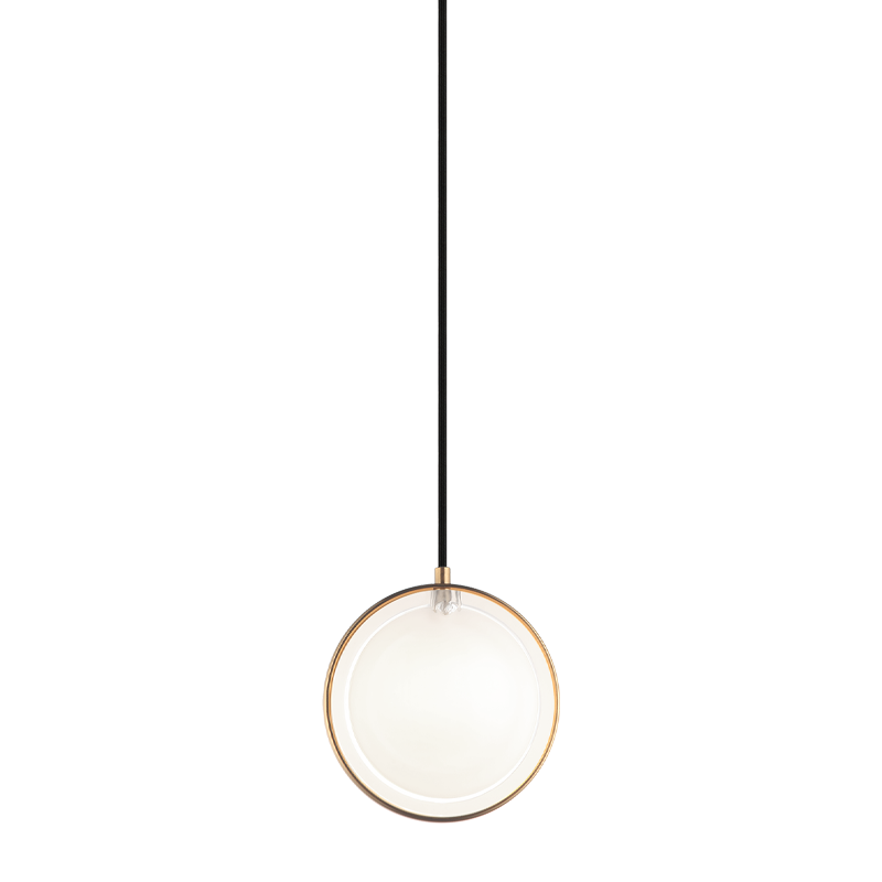 CHATOYANT luminaire suspendu doré et verre blanc C71501AG | Luminaire Plus.ca