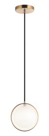 CHATOYANT luminaire suspendu doré et verre blanc C71501AG | Luminaire Plus.ca