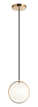 CHATOYANT luminaire suspendu doré et verre blanc C71501AG | Luminaire Plus.ca