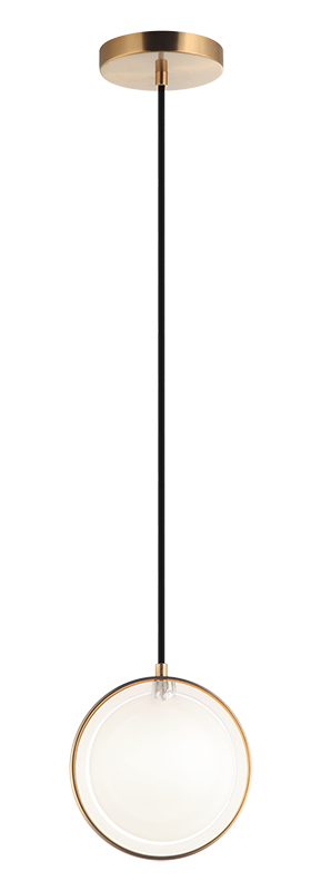 CHATOYANT luminaire suspendu doré et verre blanc C71501AG | Luminaire Plus.ca