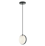 CHATOYANT luminaire suspendu noir et verre blanc C71501MB