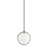 CHATOYANT luminaire suspendu noir et verre blanc C71501MB | Luminaire Plus.ca