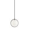 CHATOYANT luminaire suspendu noir et verre blanc C71501MB