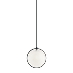 CHATOYANT luminaire suspendu noir et verre blanc C71501MB | Luminaire Plus.ca
