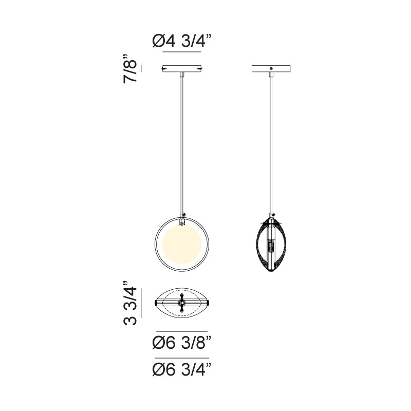 CHATOYANT luminaire suspendu noir et verre blanc C71501MB | Luminaire Plus.ca