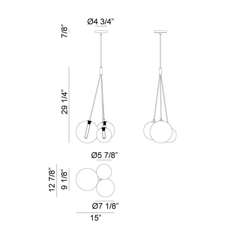 MAGMA luminaire noir et verre teinté C81003BK | Luminaire Plus.ca