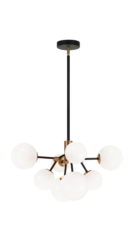 NOVU luminaire suspendu doré et noir C83008AGOP | Luminaire Plus.ca