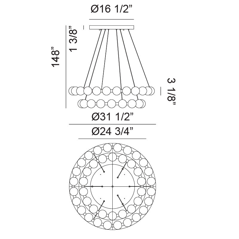 ONI luminaire suspendu doré C83457OG | Luminaire Plus.ca