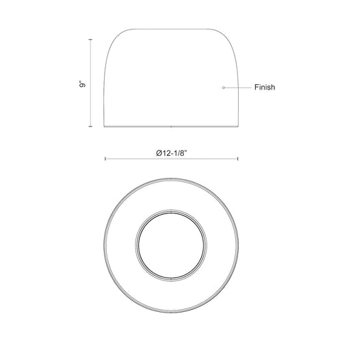 CAYNE luminaire plafonnier noir FM44912-BK/WH