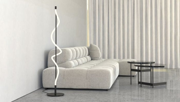 CURSIVE lampe de plancher noir FL95360 | Luminaire Plus.ca