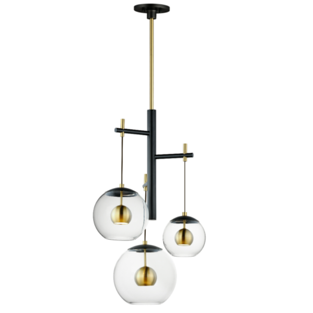 NUCLEUS luminaire noir et doré E25156-BKNAB | Luminaire Plus.ca