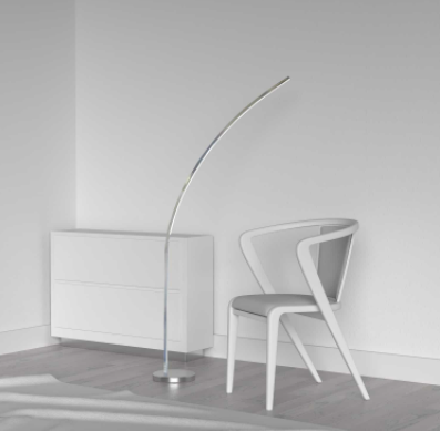 LAMPE de plancher arquée chrome 412LEDF-PC | Luminaire Plus.ca