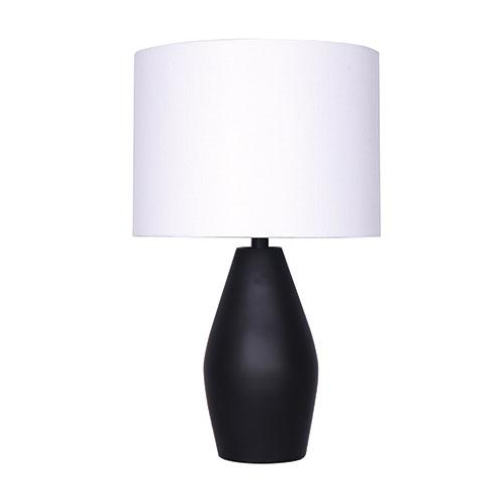 SIMONE lampe de table noir et abat-jour blanc LL1779