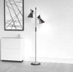 LAMPE de plancher noir et chrome 1680F-BK-PC-LUMINAIRE PLUS.CA