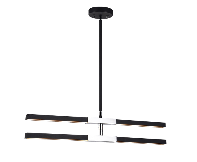 LINEARE luminaire suspendu noir et chrome C64738MBCH