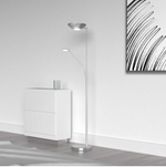LAMPE de plancher avec bras de lecture nickel brossé 170LEDF-SC |Luminaire Plus.ca