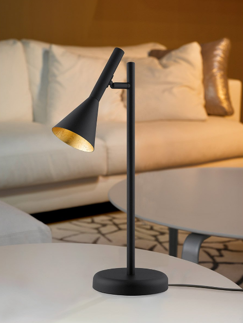 CORTADERAS lampe de table noir et doré 97805A | Luminaire Plus.ca