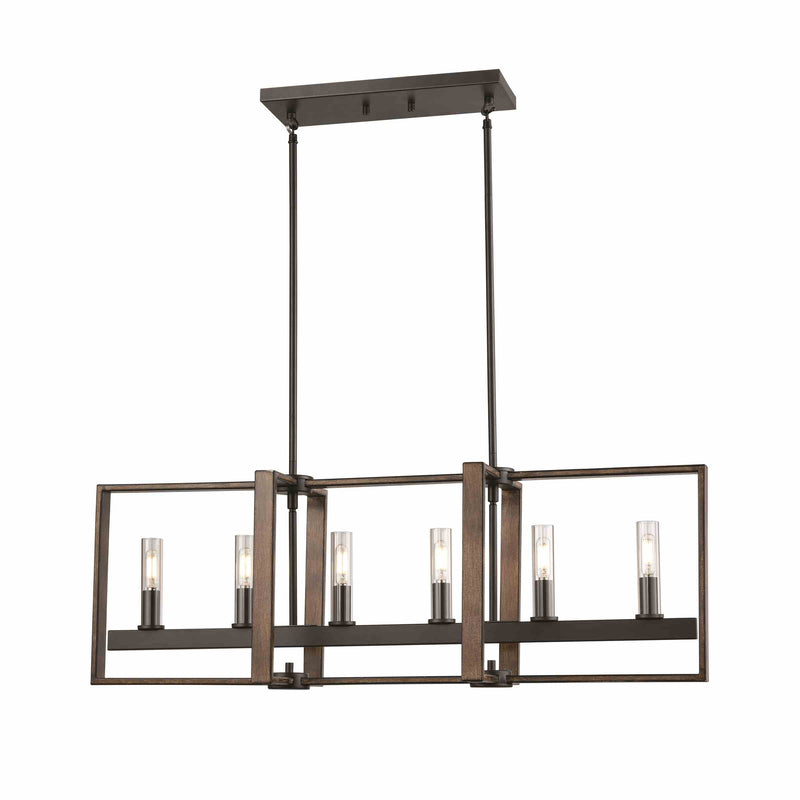 BLAIRMORE luminaire suspendu graphite et effet bois DVP30202GR+IW-CL
