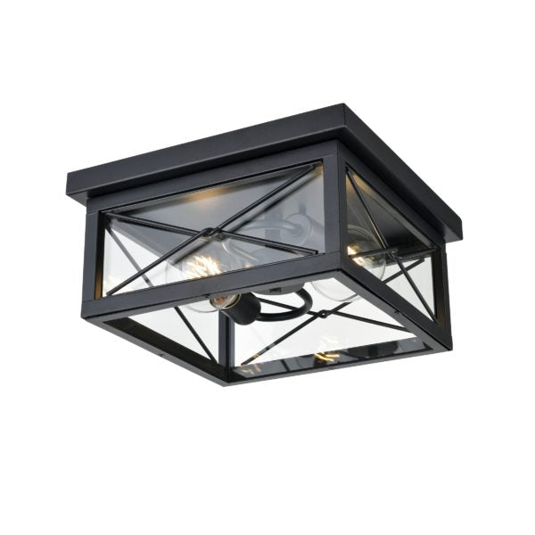 CONTY FAIR luminaire plafonnier extérieur noir DVP43370BK-CL