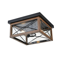 CONTY FAIR luminaire extérieur noir et effet bois | Luminaire Plus.ca