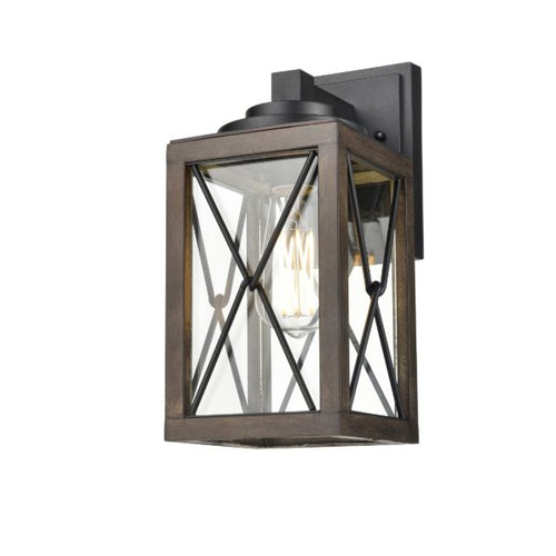 CONTY FAIR luminaire extérieur noir et effet bois | Luminaire Plus.ca