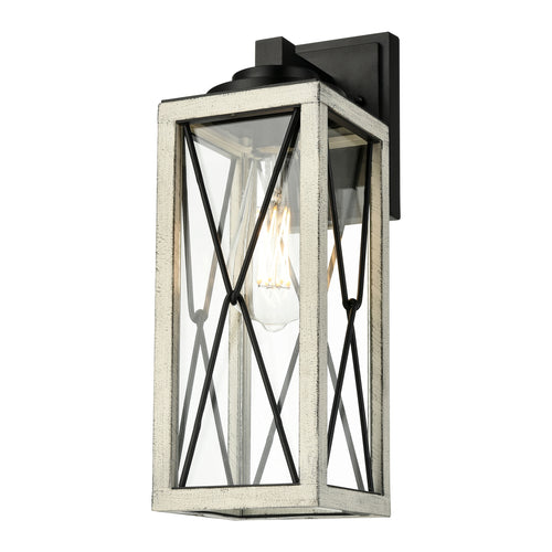 CONTY FAIR luminaire extérieur noir et bois blanchi| Luminaire Plus.ca