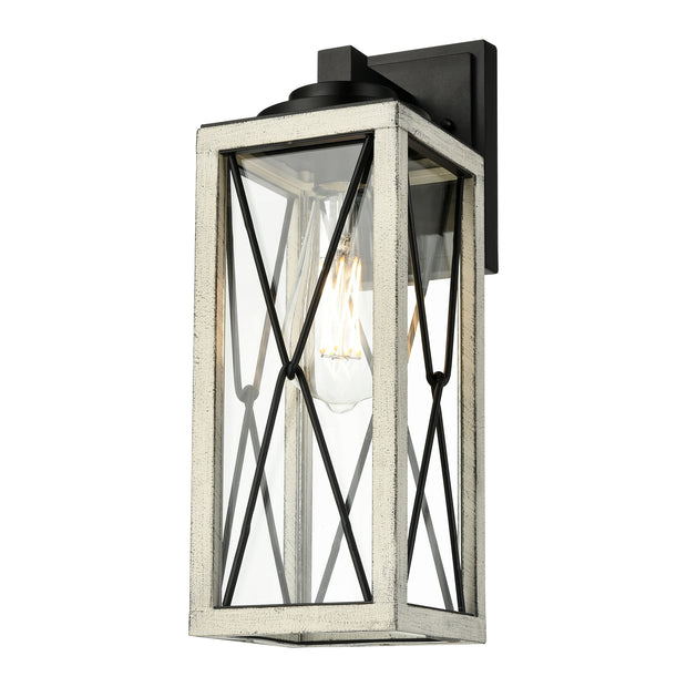 CONTY FAIR luminaire extérieur noir et bois blanchi| Luminaire Plus.ca