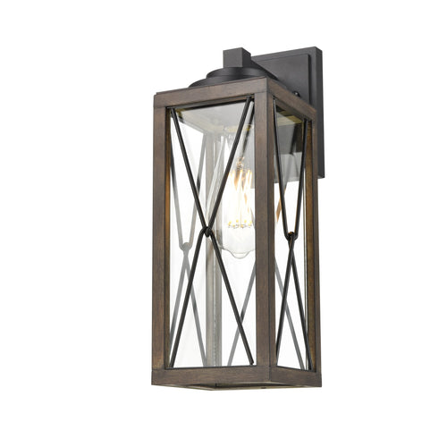 CONTY FAIR luminaire extérieur noir et effet bois | Luminaire Plus.ca