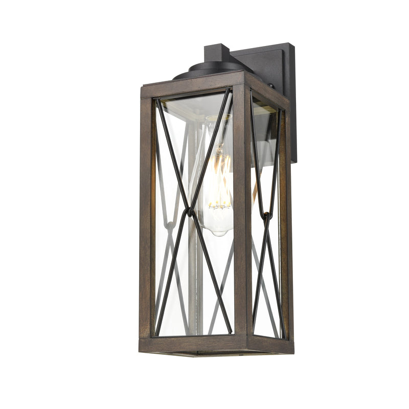 CONTY FAIR luminaire extérieur noir et effet bois | Luminaire Plus.ca